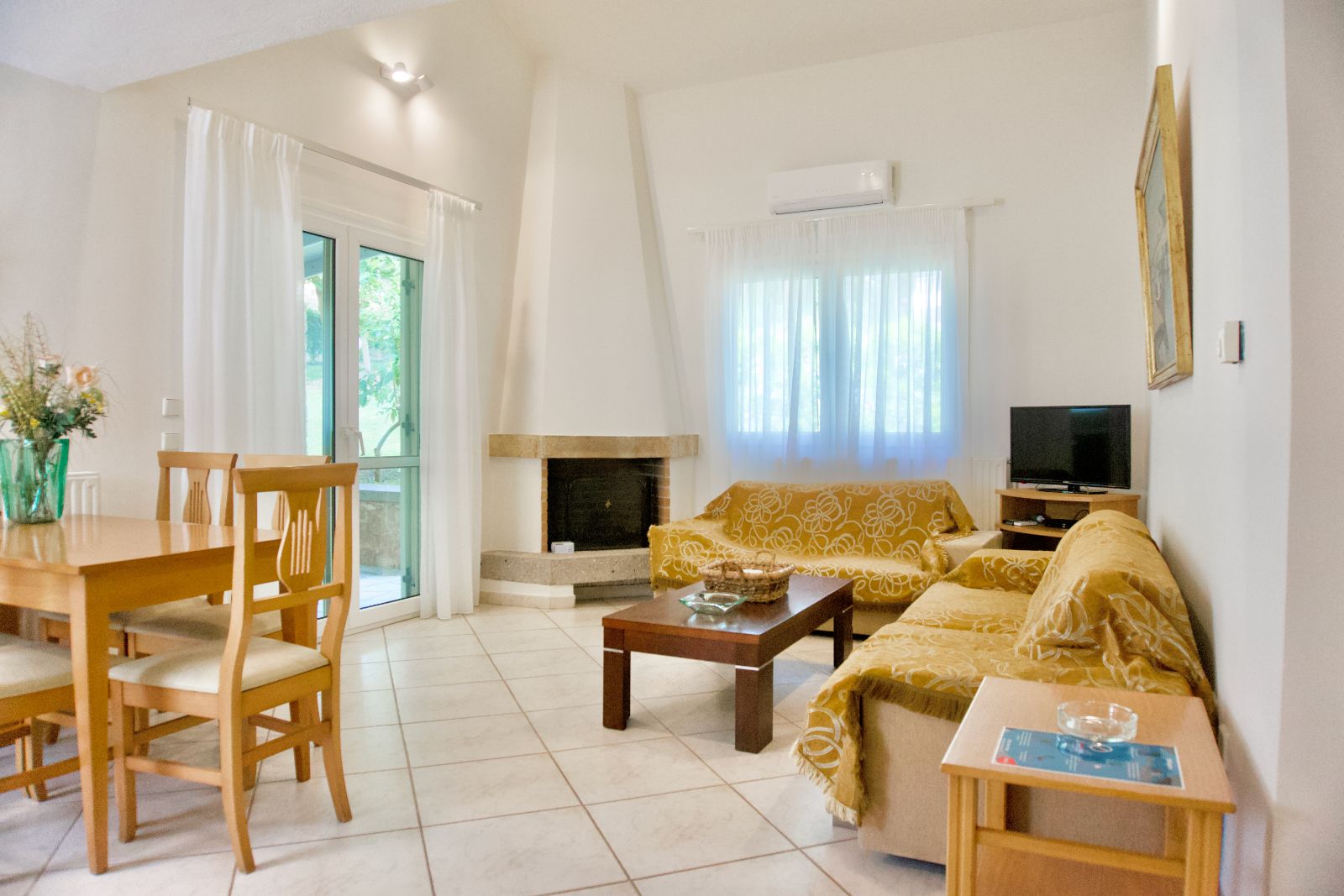 Living room in Sani Cape Villas