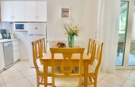 Sani Cape Villas Dining table and kitchen