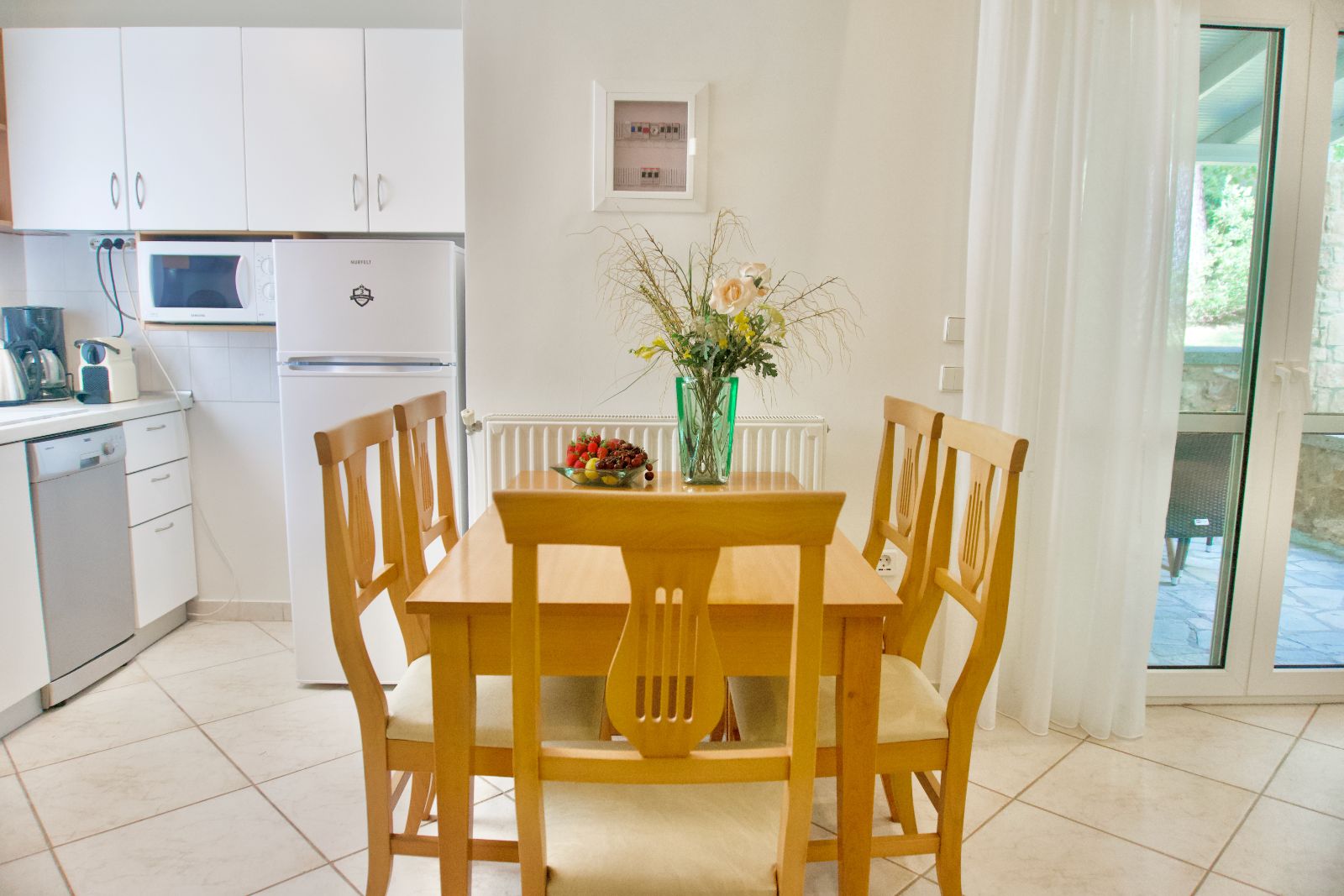 Sani Cape Villas Dining table and kitchen